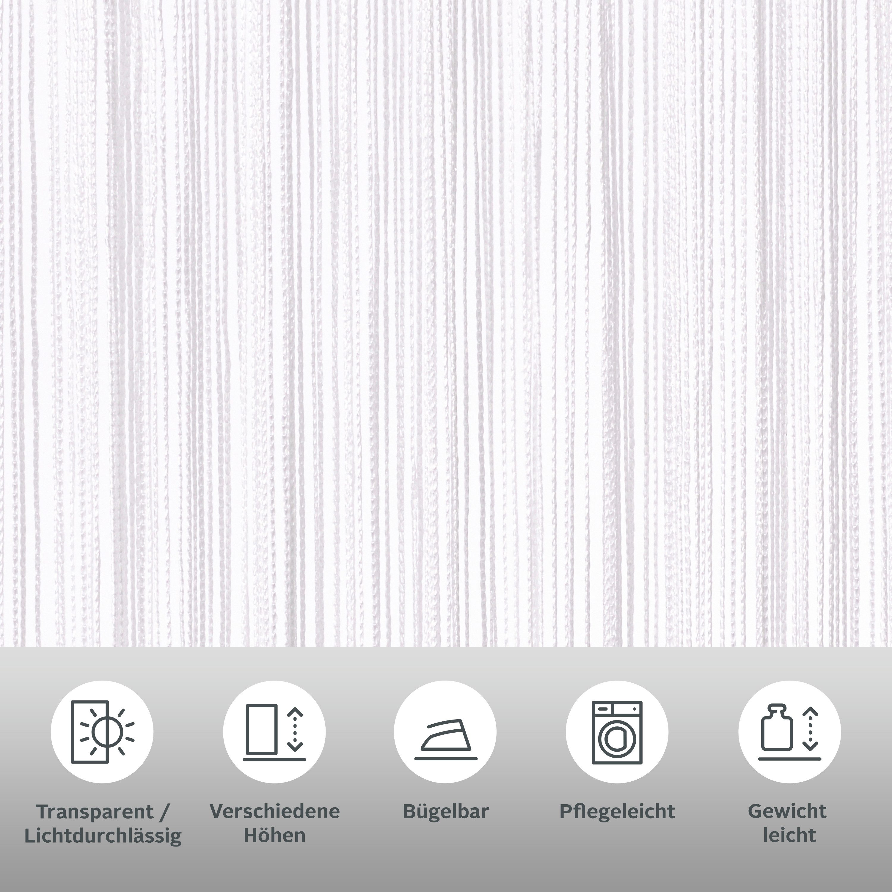 my home Fadenvorhang Fao-Uni (1 St), Stangendurchzug, transparent, Kräuselb günstig online kaufen