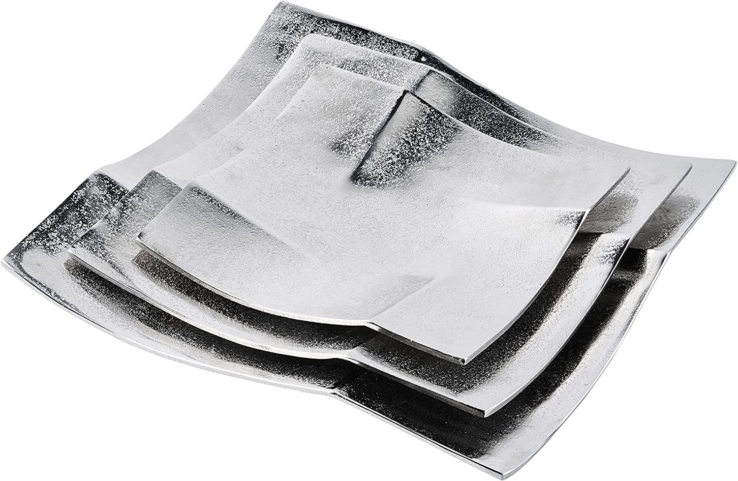 MichaelNoll Dekoschale Dekoteller Schale Aluminium Luxus Metall - S 23 cm, M 30 cm, L 35 cm