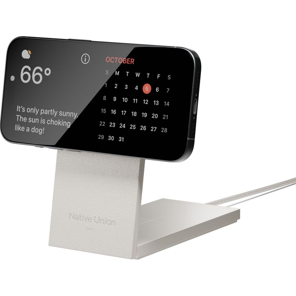 NATIVE UNION Rise 2-in-1 Qi2 Magn. Wireless Charger Sandstone Induktions-Ladegerät