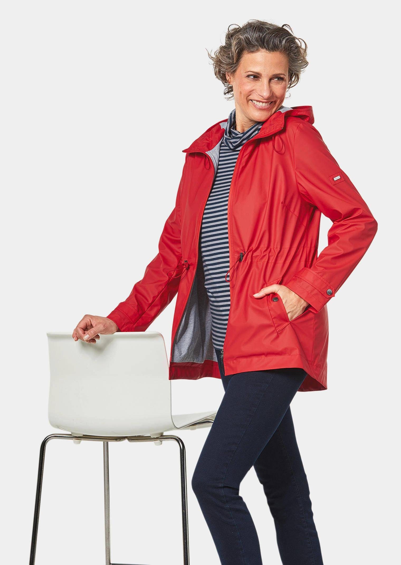 GOLDNER Funktionsjacke Funktionaler Regenmantel mit Jerseyfutter