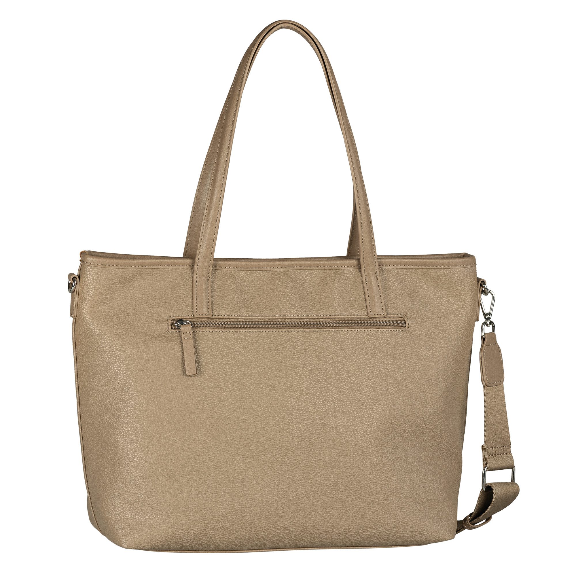 TOM TAILOR Shopper Jamila (Set, 2-tlg., Praktische 2-in-1-Funktion: Abnehmbare Vortasche als Umhängetasche), ein Platzwunder mit 2-in1-Funktion aus fein genarbtem Lederimtiat