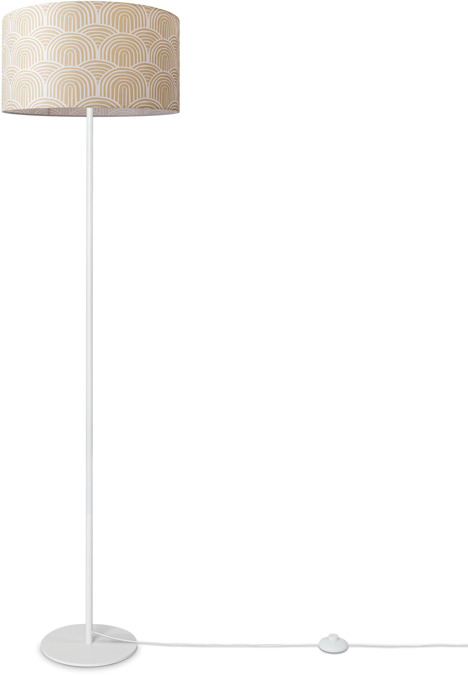 Paco Home Stehlampe Luca Wohnzimmer Stehlampe Vintage Mit Schirm Büro Muster Pillar, ohne E27 Leuchtmittel, Modern