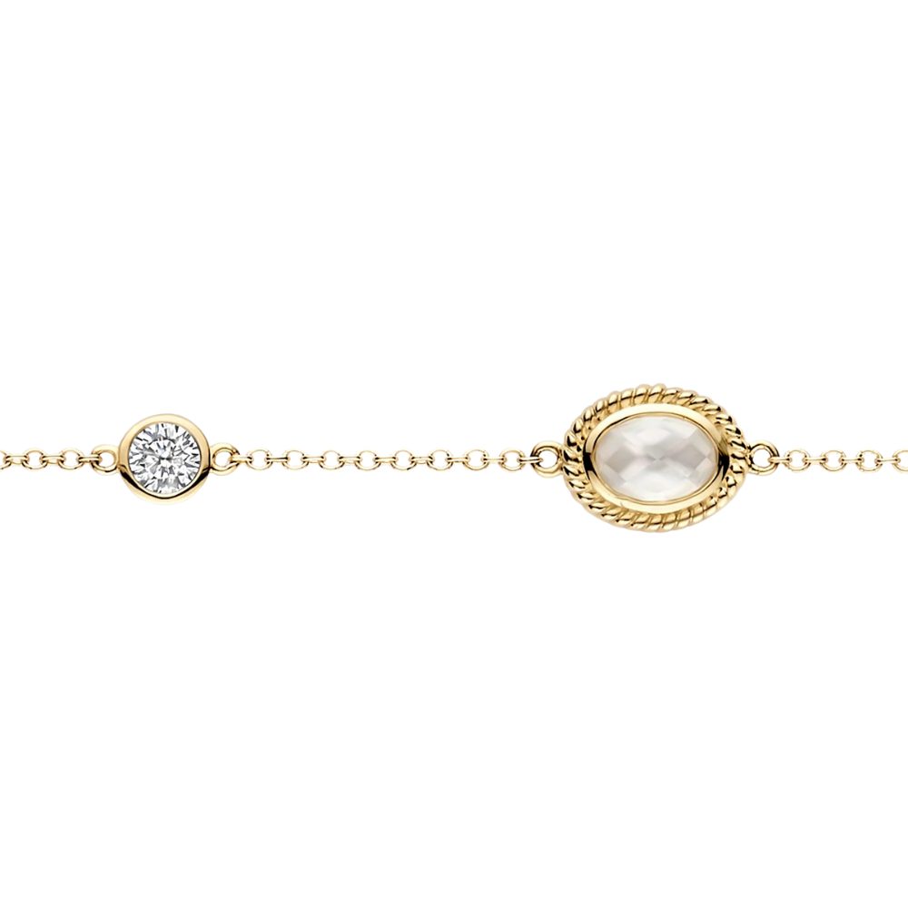 Blush Goldarmband 2252YMQ, Gelbgold, Zirkonia, Bergkristall, Perlmutt