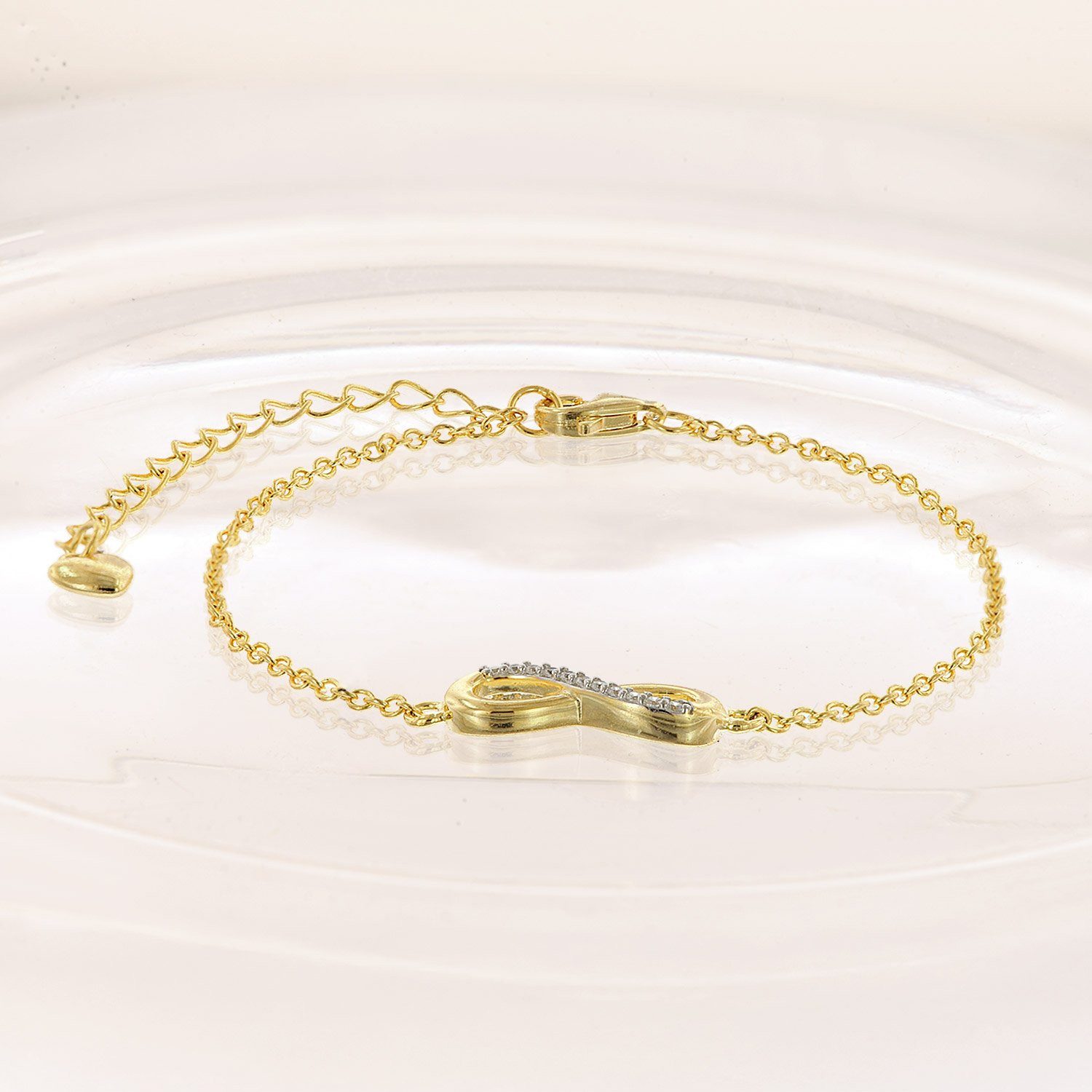 trendor Gliederarmband Damen-Unendlichkeit 925 Silber Vergoldet günstig online kaufen