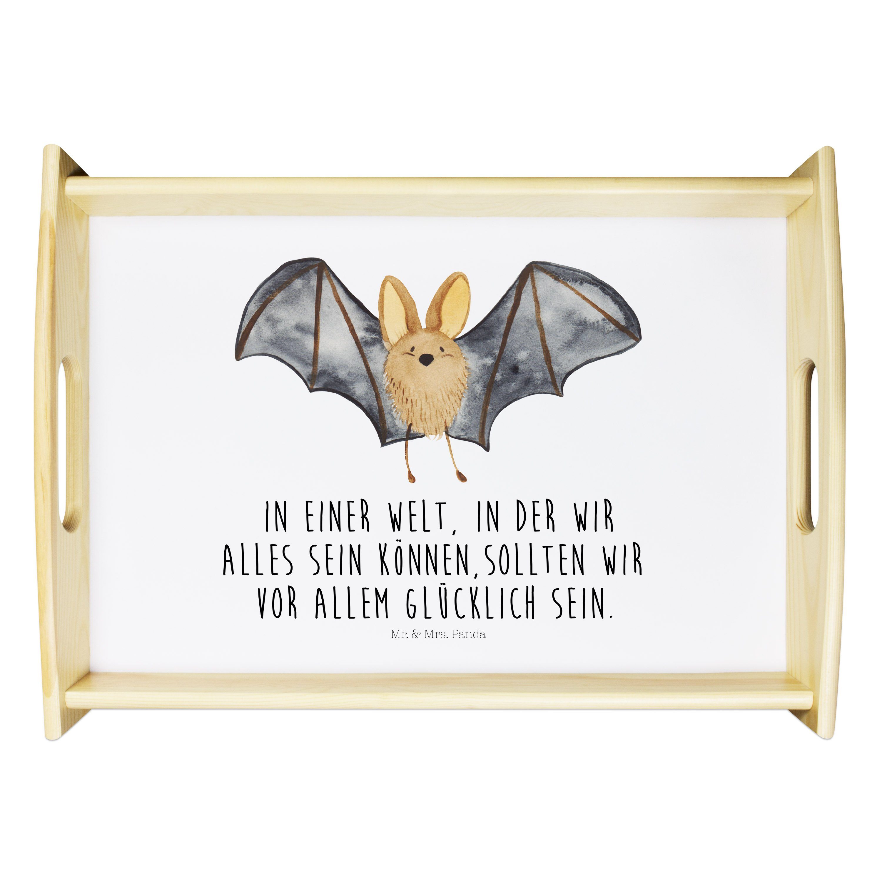 Mr. & Mrs. Panda Tablett Fledermaus Flügel Weiß Geschenk, lustige