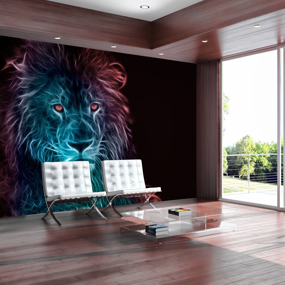 KUNSTLOFT Vliestapete Abstract lion - rainbow 1.47x1.05 m, matt, lichtbeständige Design Tapete