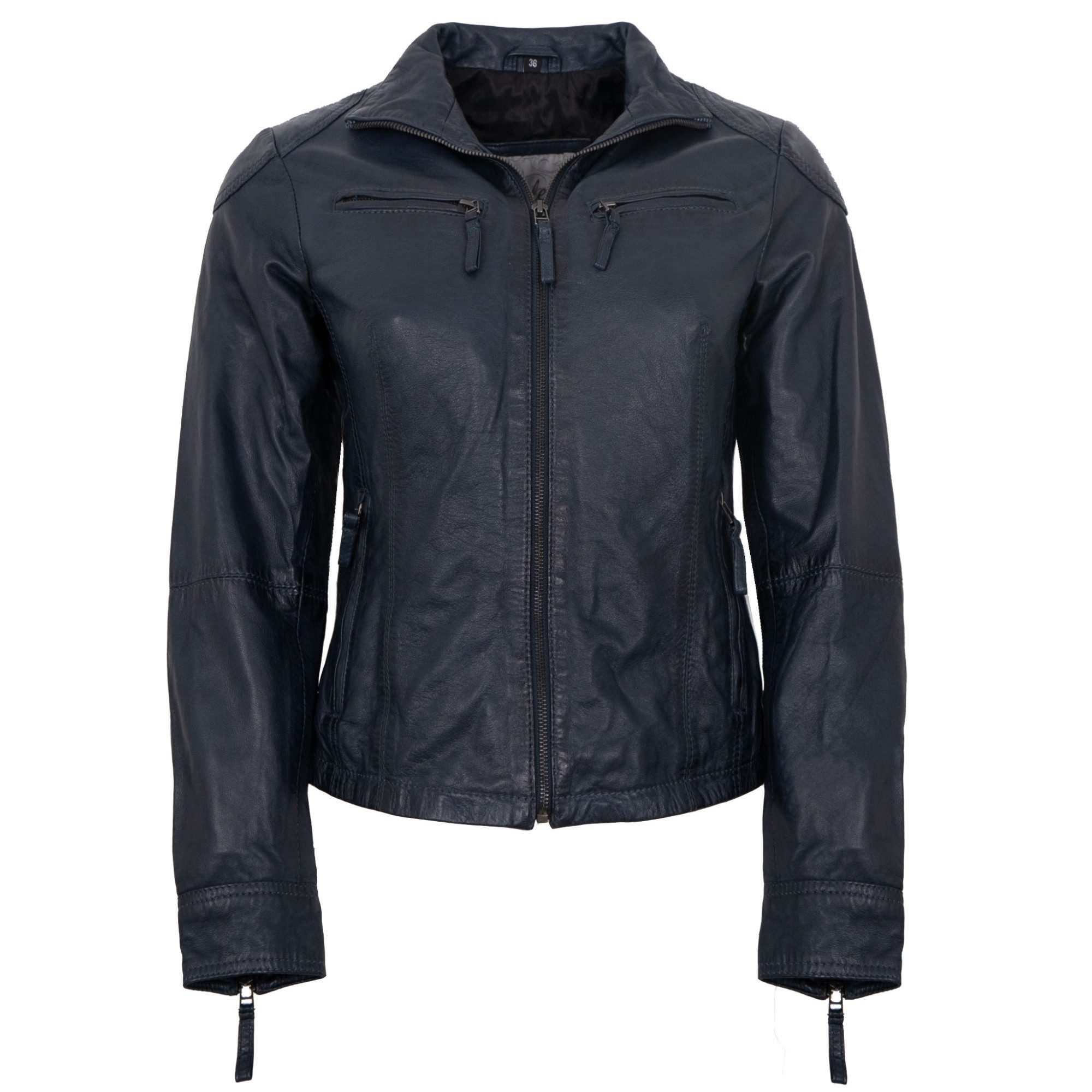 7eleven Lederjacke Ally 7eleven - Damen Lederjacke Lammnappa navy