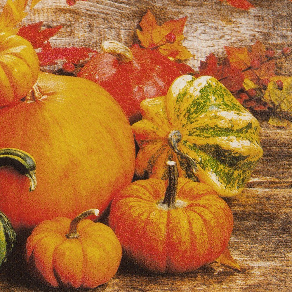 HOME FASHION Papierserviette 20 Servietten Pumpkins - Rustikale Kürbisse 33x33cm, (20 St)