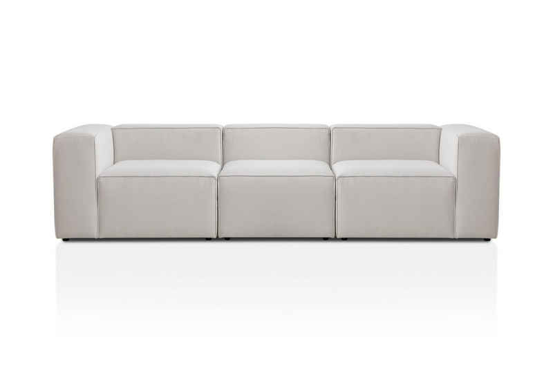 XDREAM 3-Sitzer Modulares Sofa Milos, individuell kombinierbare Wohnlandschaft, 3 Teile, skandinavisches Design