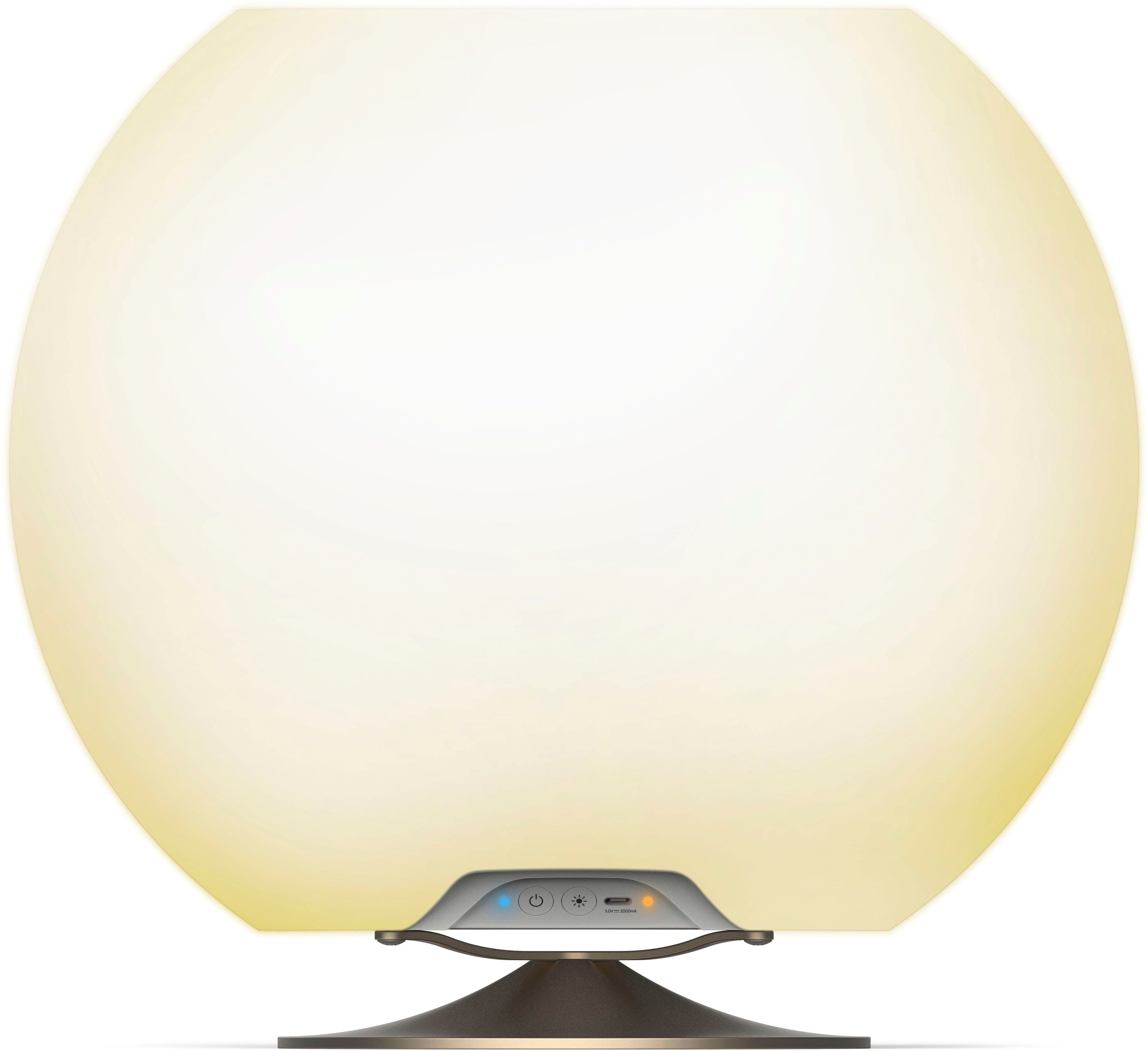 kooduu LED Tischleuchte Sphere, Bluetooth Warmweiß, Stereo, Sekt-/Getränkekühler, Lautsprecher, Bluetooth TWS High-end Lautsprecher fest LED TWS- Bluetooth-Lautsprecher, integriert, koppelbar