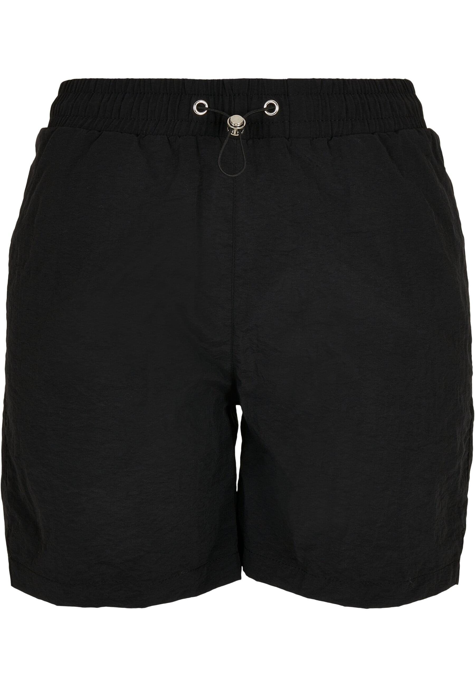 Crinkle Shorts Damen URBAN (1-tlg) Stoffhose black CLASSICS Nylon Ladies