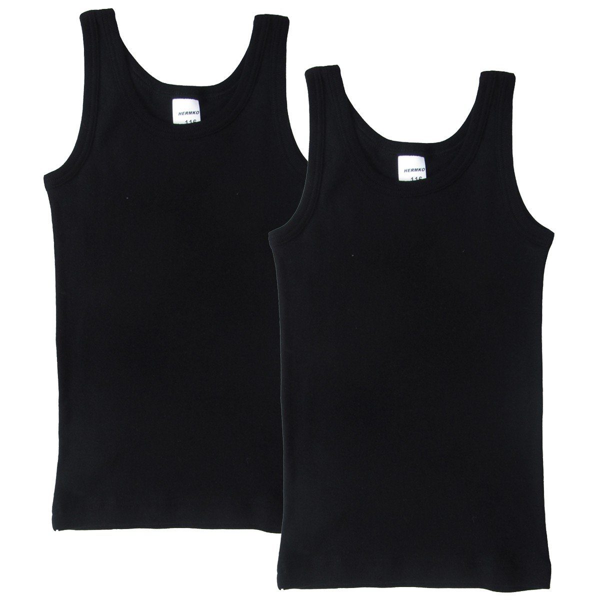 HERMKO Unterhemd 62800 (Pack, 2er) Sportunterwäsche Jungen Mädchen schnelltrocknend hergestellt in EU