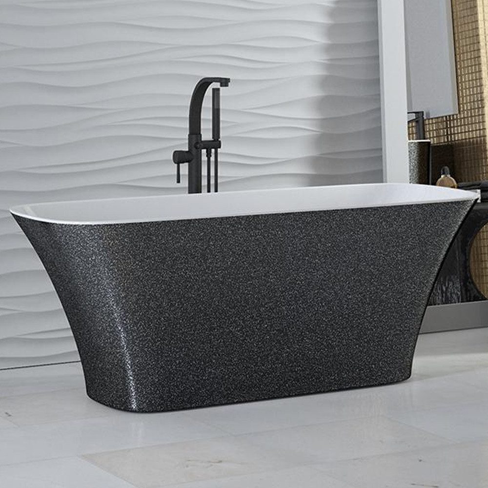JVmoebel Badewanne Freistehende Badewanne in Schwarz aus hochwertigem Material, Made in Europa