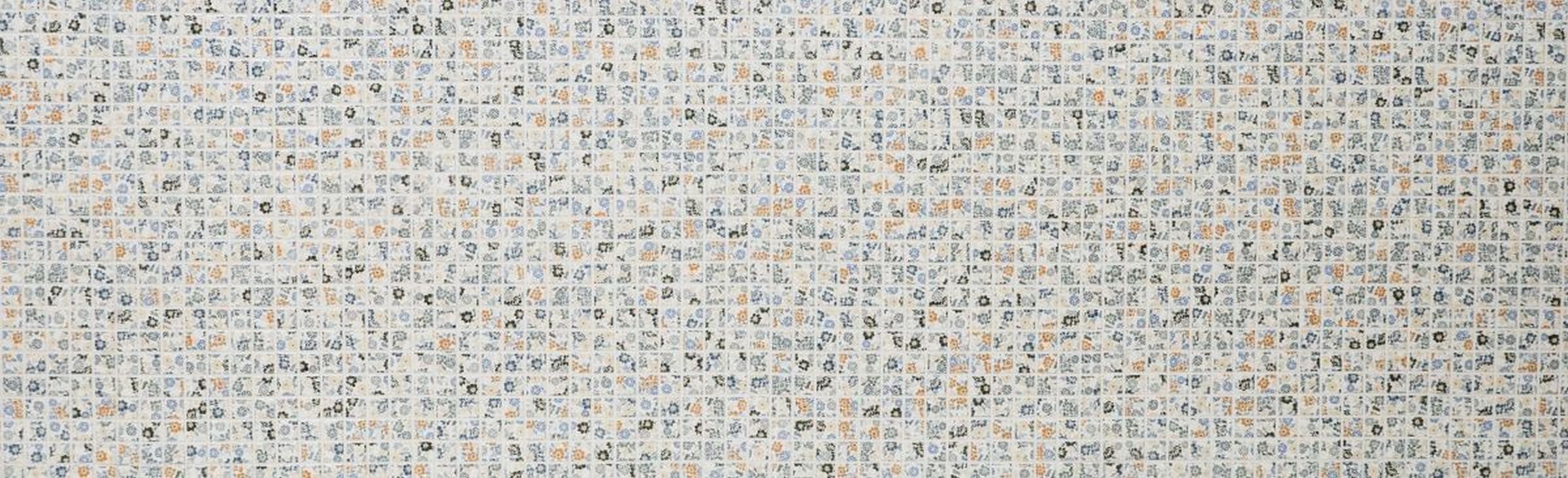 Mosani Mosaikfliesen Keramik Mosaik Retro Vintage weiß bunt Blumen Mosaikfliese