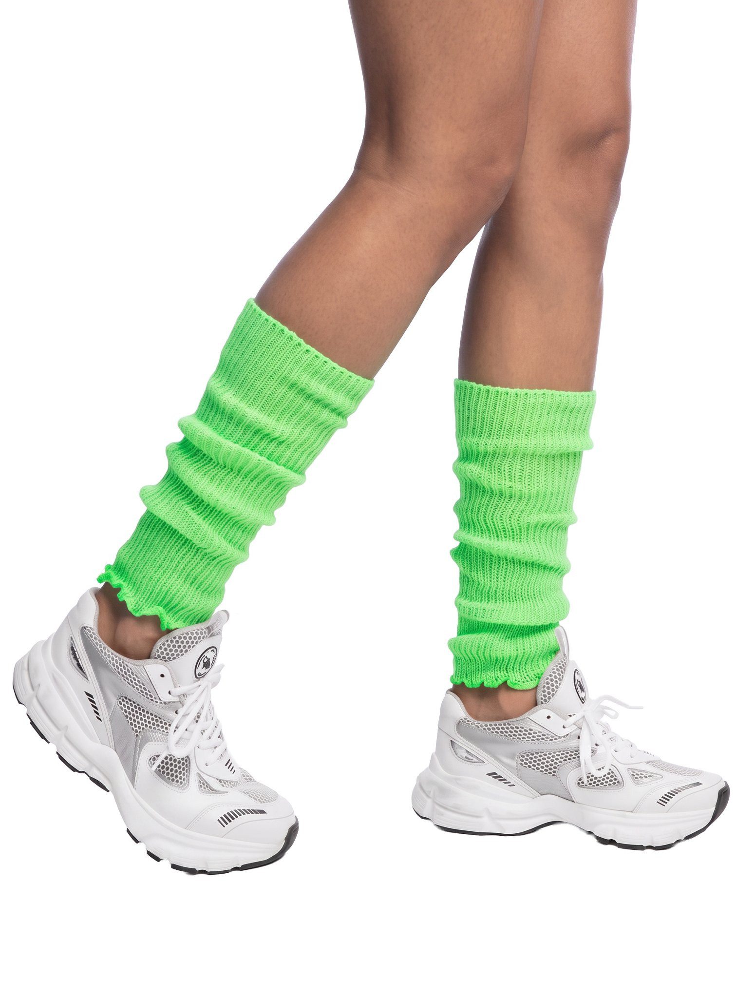 Boland Kostüm Retro-Beinstulpen neon-grün, Für warme Knöchel und einen heißen Look: 80er Retro Stulpen