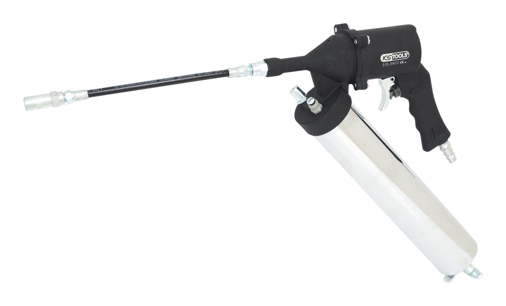 KS Tools Druckluft-Kartuschenpistole, Fettpresse mit flexiblem Schlauch und Düse