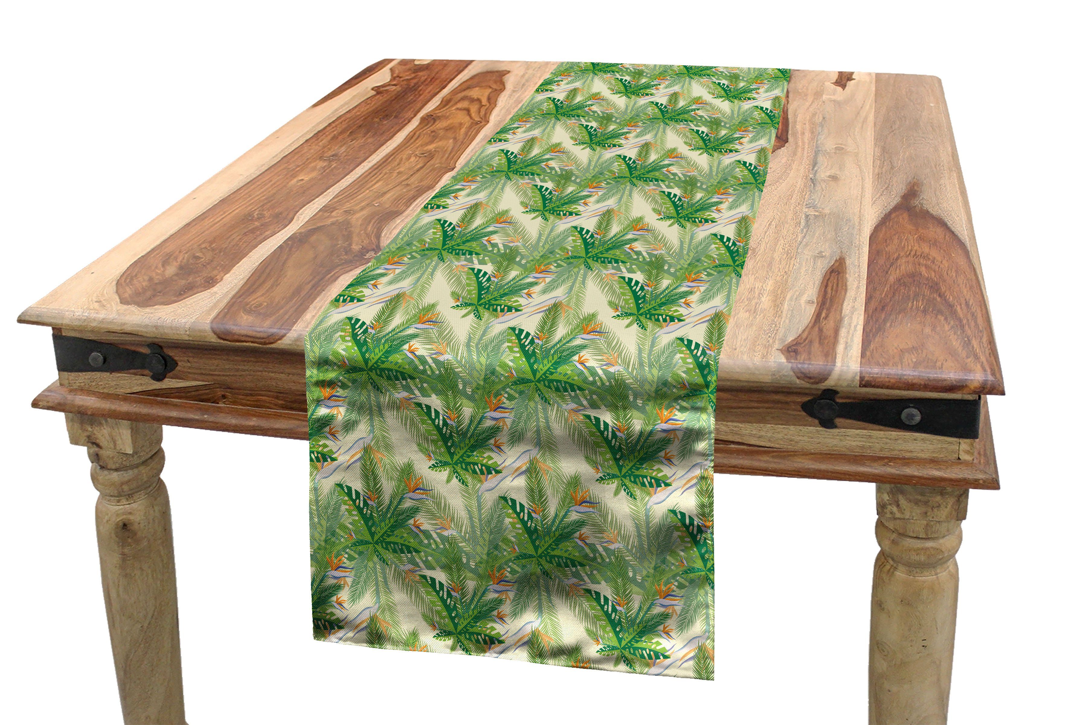 Tischläufer Esszimmer Rechteckiger Exotisch Küche Abakuhaus Tischläufer, Dekorativer Hawaii-Sommer-Natur-Kunst