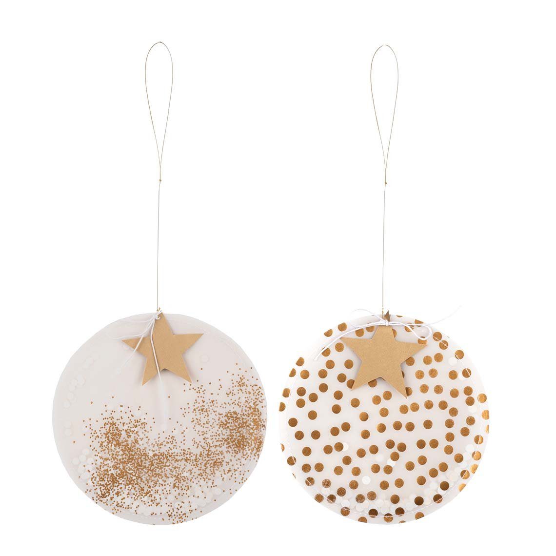 Räder Design Christbaumschmuck Räder Anhänger KREIS ORNAMENT 2er Set gold