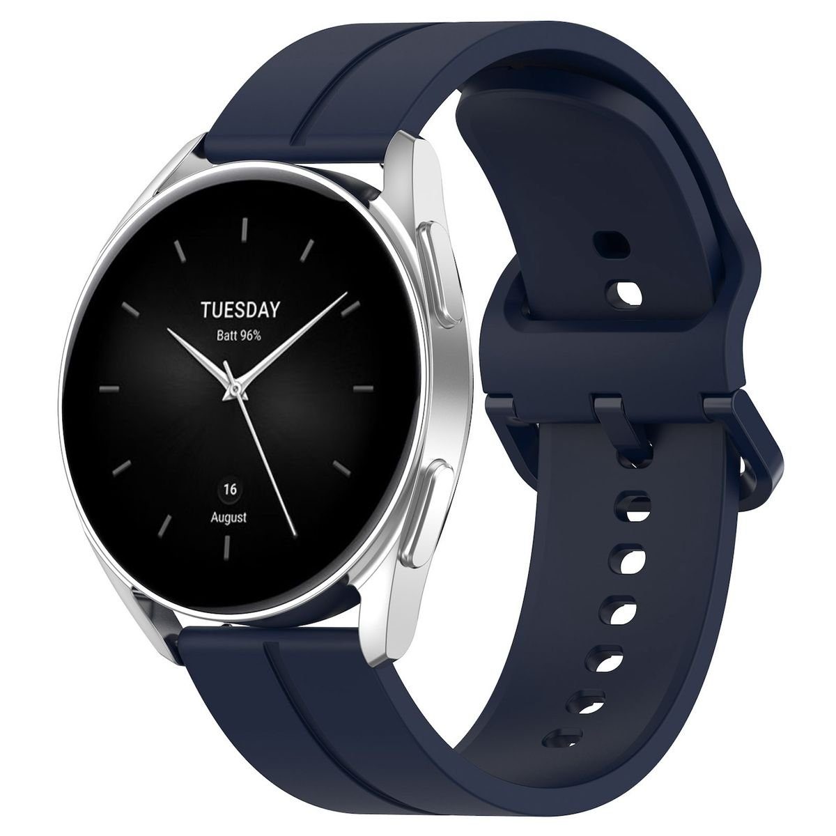 Wigento Smartwatch-Armband Für Xiaomi Watch 2 Pro hochwertiges Silikon Ersatz Armband Dunkelblau