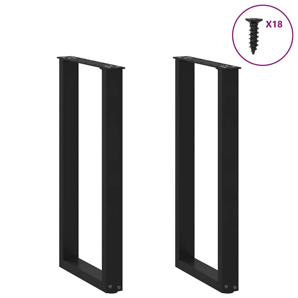 vidaXL Tischbein Konsolentischbeine U-Form 2 Stk. Schwarz 28x(72-73) cm Stahl – Bild 3 von 5