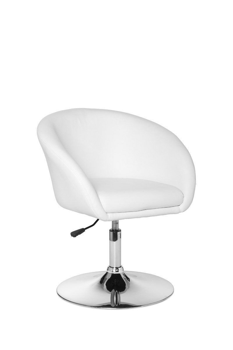 furnicato Cocktailsessel Drehsessel Retro Look 72-84 cm Weiß (1-St), Höhenverstellbarer Loungesessel mit 360° Drehung für dein Wohnzimmer