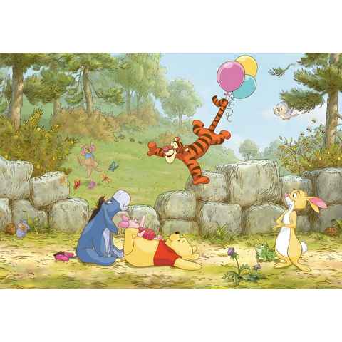 Komar Fototapete Winnie Pooh Ballooning, 368x254 cm (Breite x Höhe), inklusive Kleister