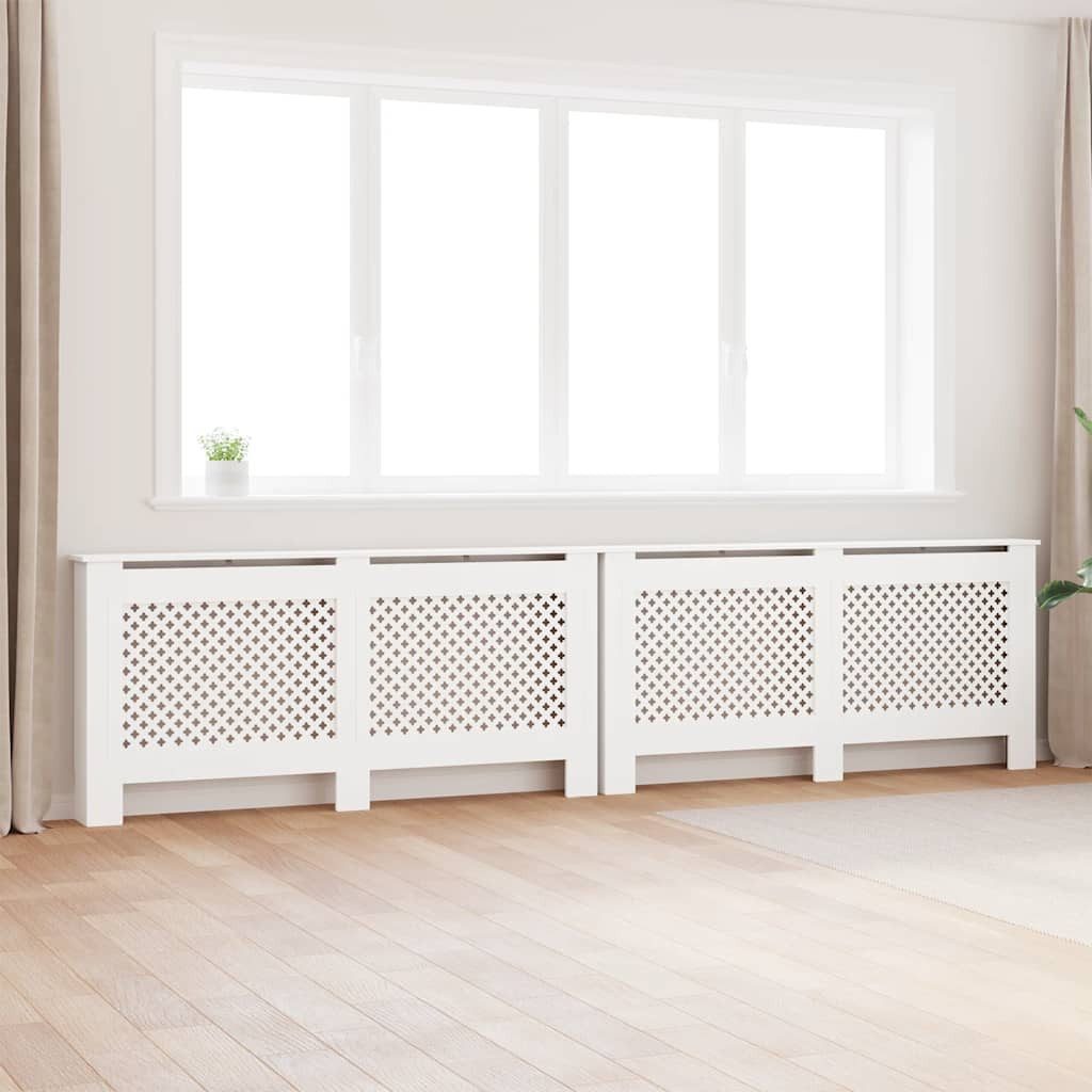 vidaXL Heizkörper Heizkörperverkleidungen 2 Stk. Weiß 172×19×81,5 cm MDF