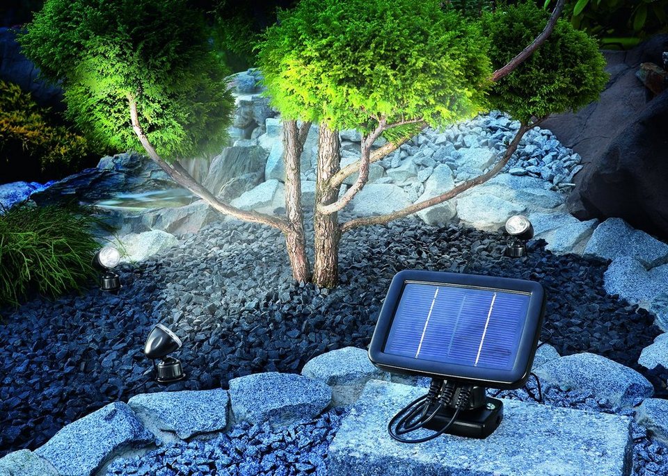 esotec LED Gartenleuchte Esotec - Solarspot Trio mit drei Spots schwarz