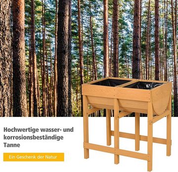 KOMFOTTEU Hochbeet, aus Holz, mit Belüftungslöcher