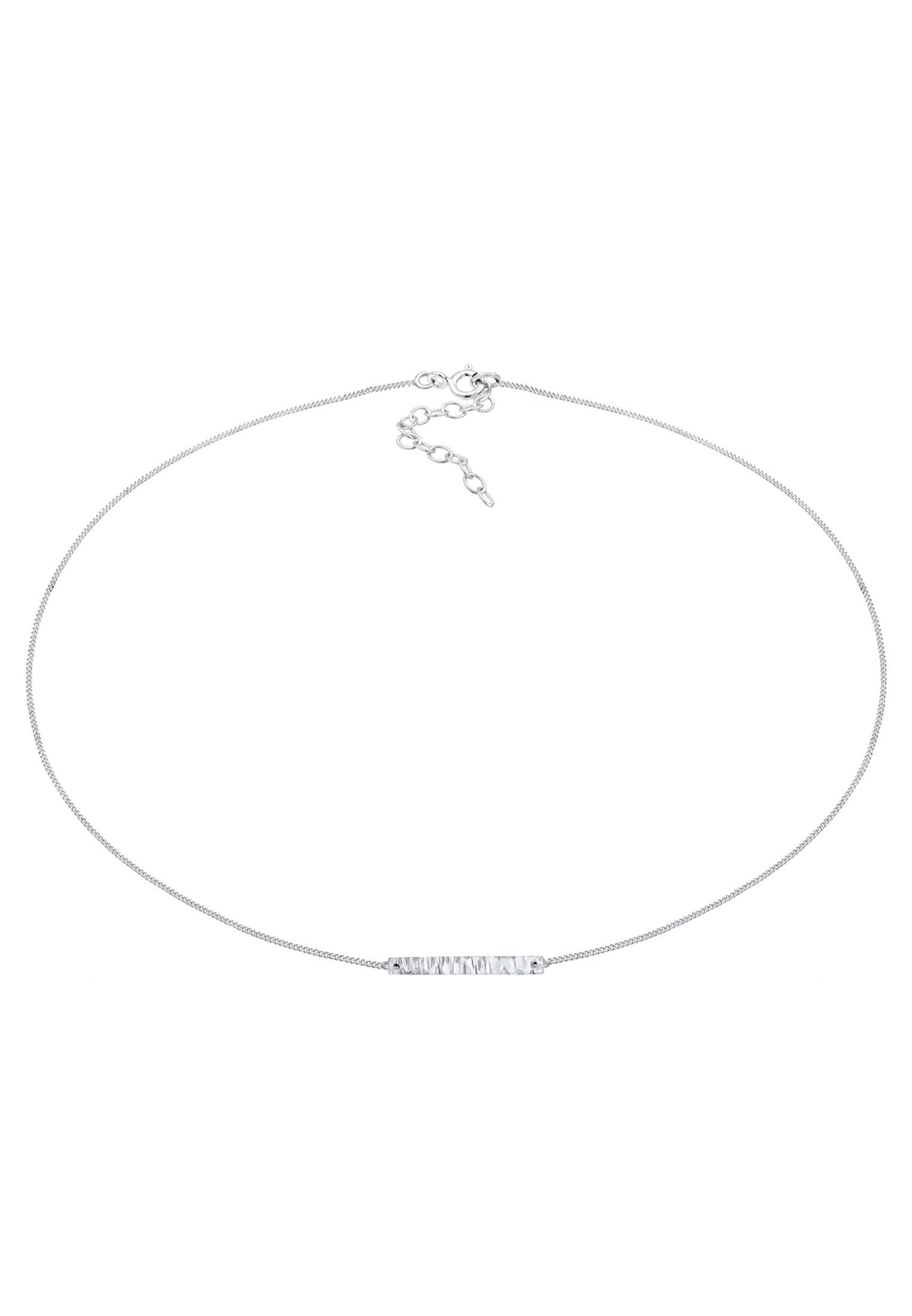 Elli Collier Choker Platte Gehämmert 925er Silber