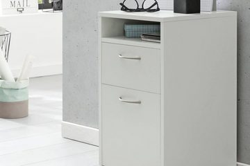 tinkaro Rollcontainer ANNETTE Holz Schreibtisch-Unterschrank Weiß