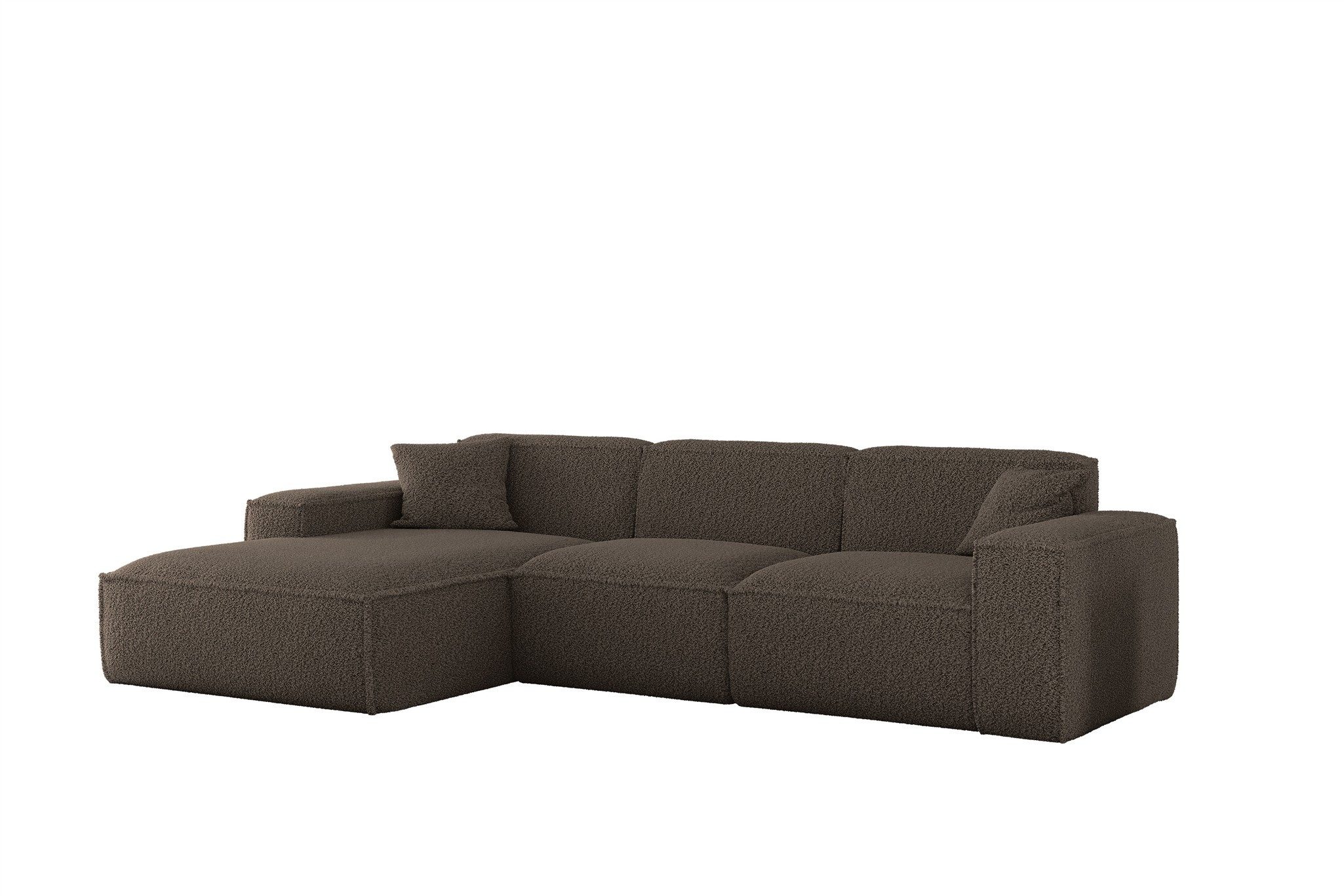 Fun Möbel Ecksofa Designersofa CELES PREMIUM in Stoff Sven, Ottomane Rechts günstig online kaufen