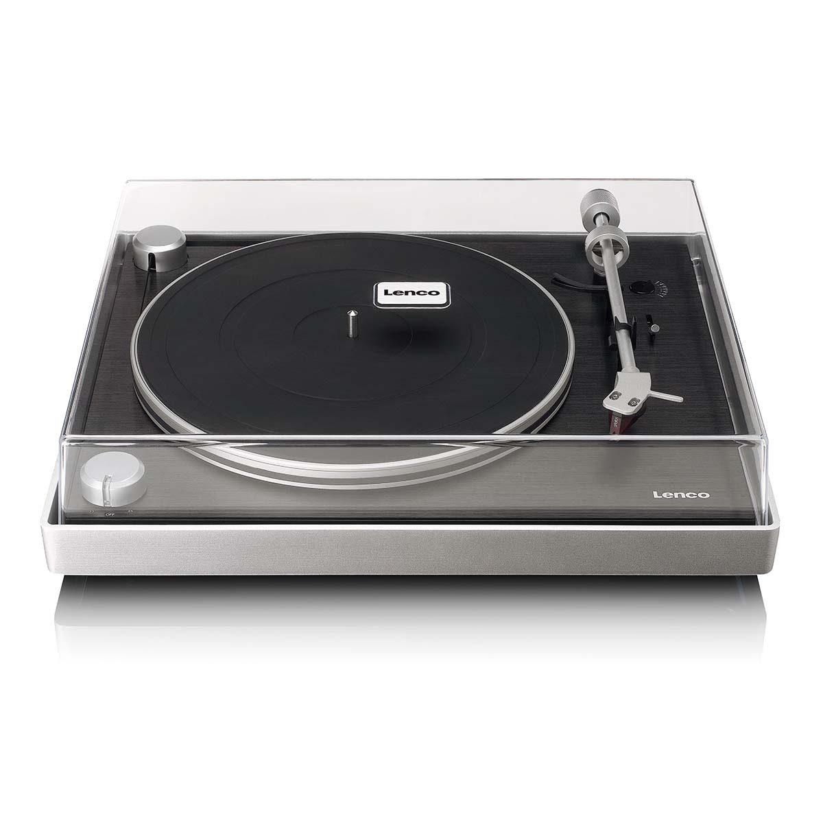 Lenco L-455BK Plattenspieler (Riemenantrieb, Sichtbarer Riemenantrieb, Ortofon 2M RED, USB zur Digitalisierung)