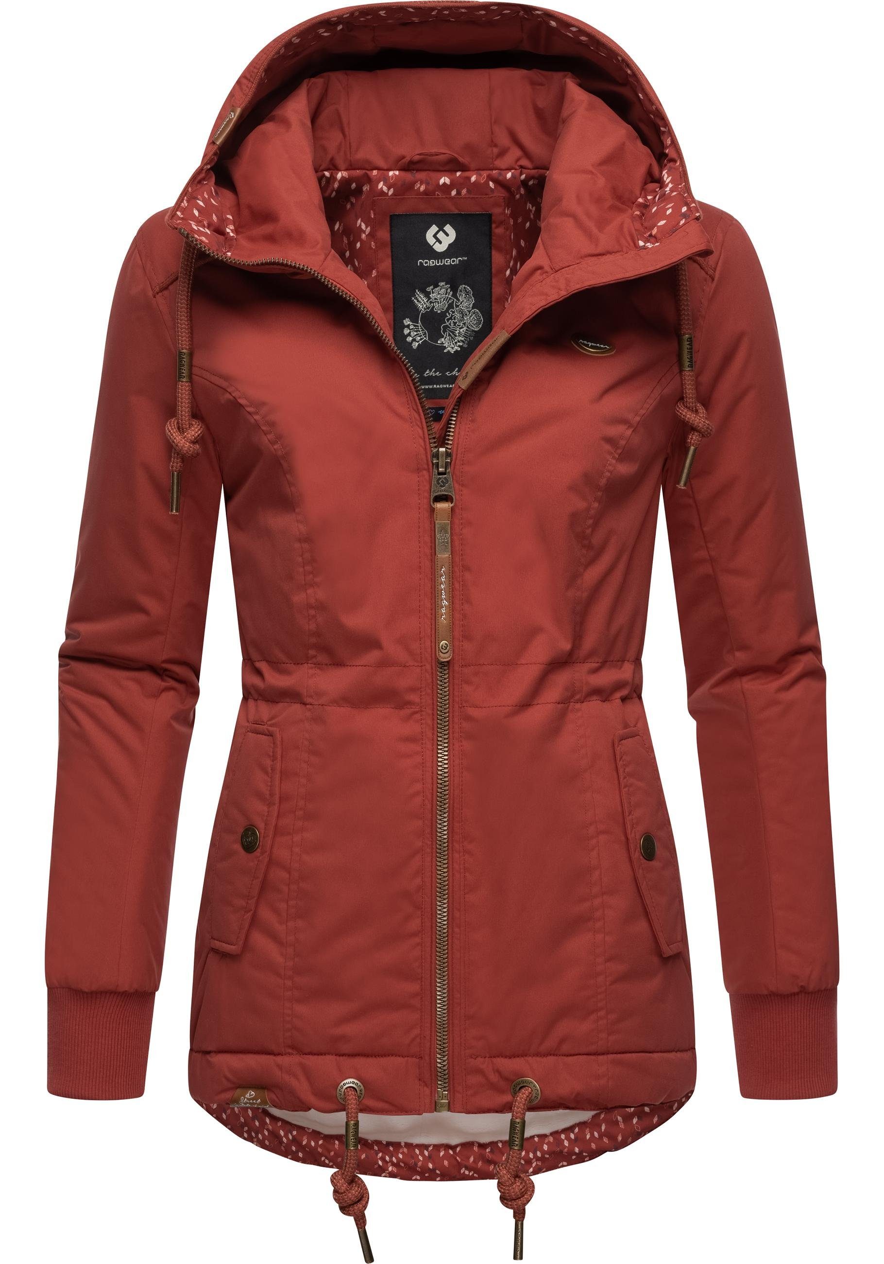 Ragwear Winterjacke YM-Danka Outdoorjacke mit Winter feuerrot stylische Kapuze