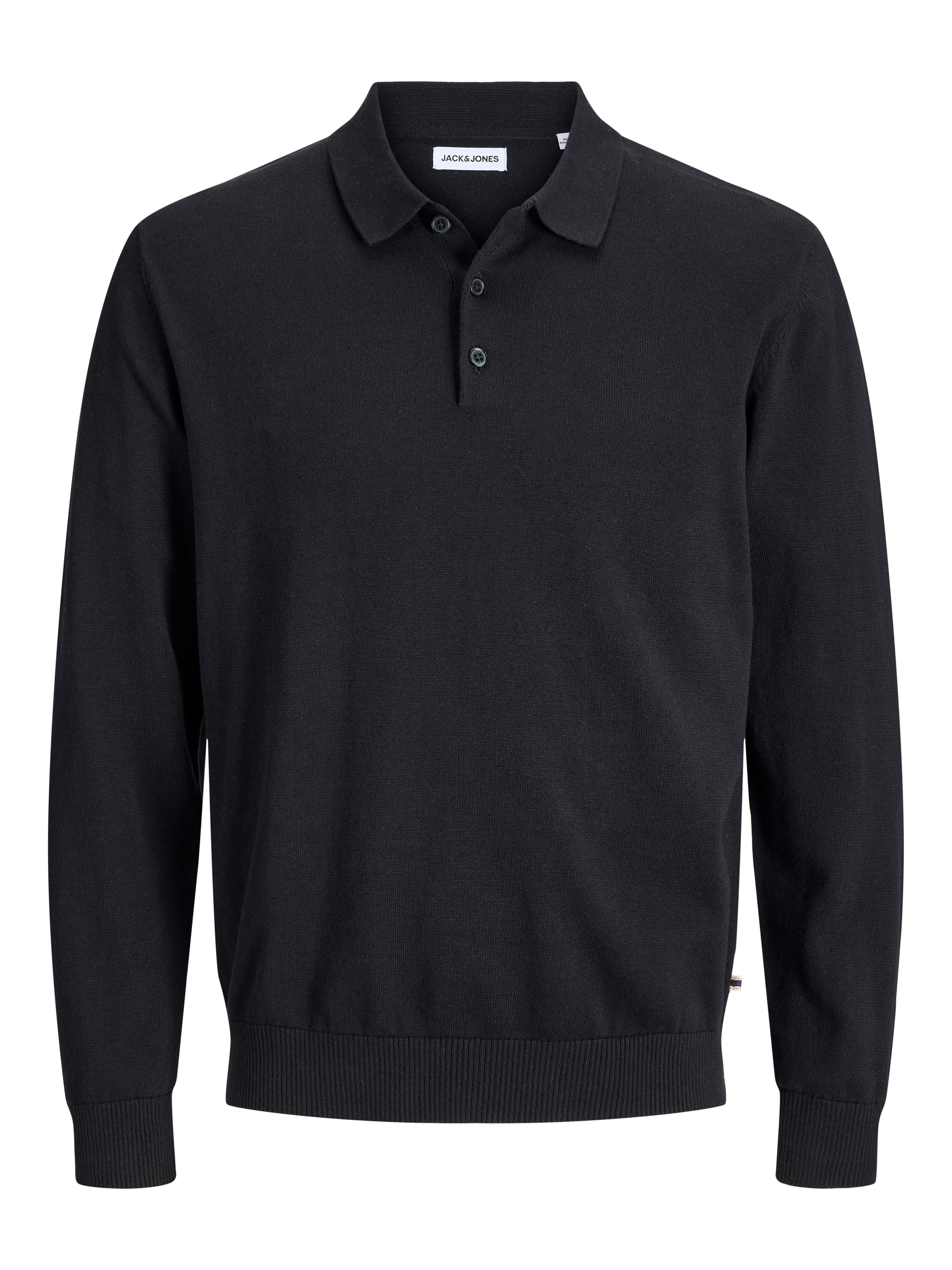 Jack & Jones Polokragenpullover JJEBASIC KNIT LS POLO SN Baumwolle, normal geschnitten – Bild 4 von 5