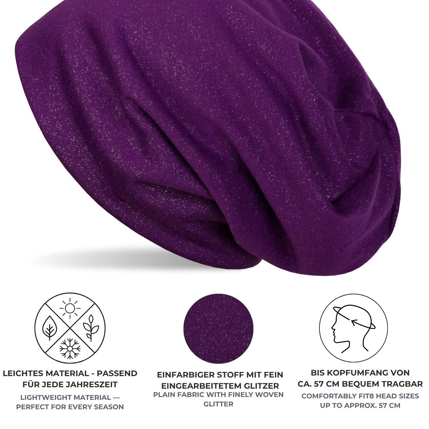 styleBREAKER Beanie Beanie mit All Over Glitzer (1-St) – Bild 5 von 5