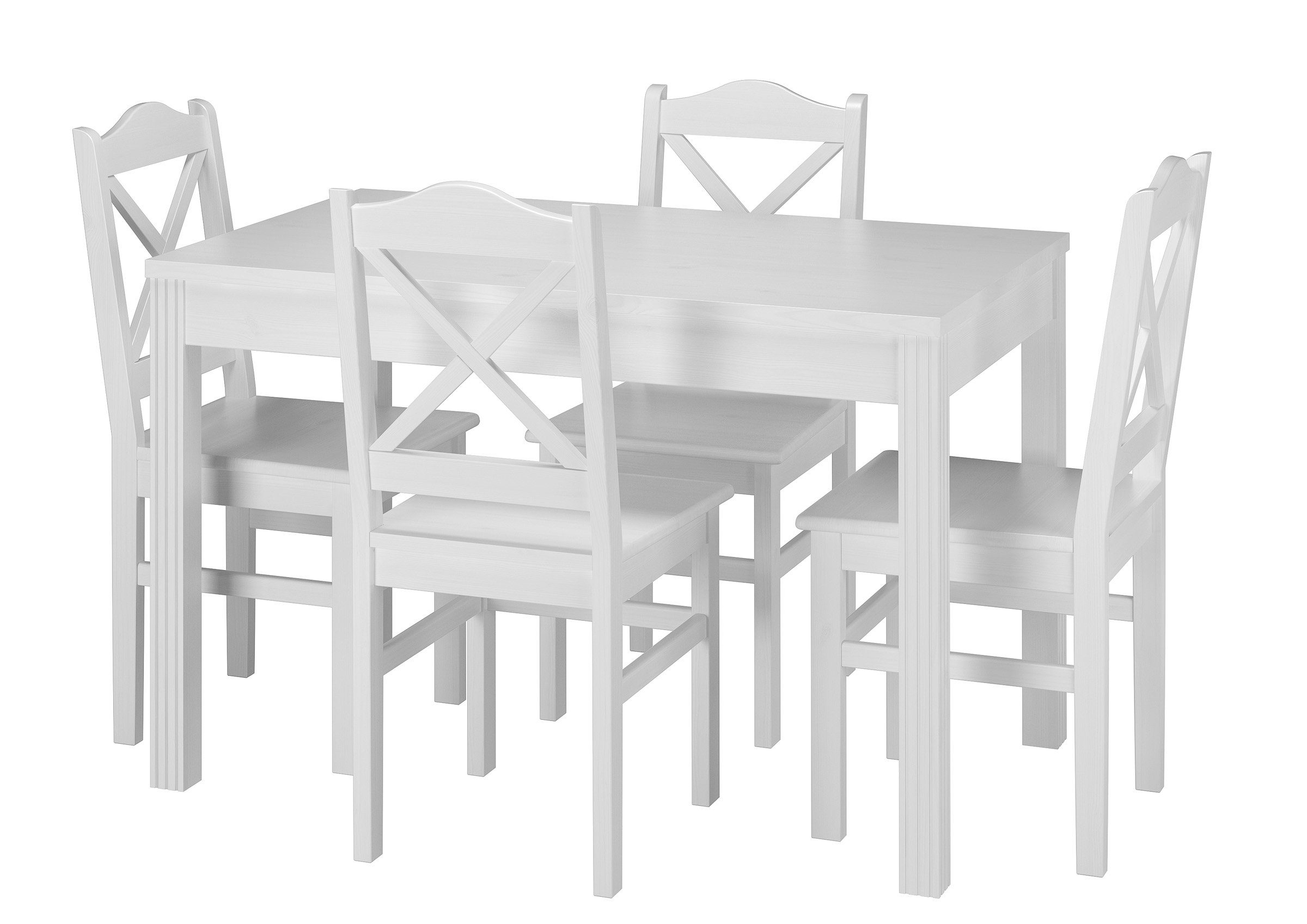 Esstisch Küchentisch Tisch Massivholz ERST-HOLZ 80x120 Beine Senkrecht Rille