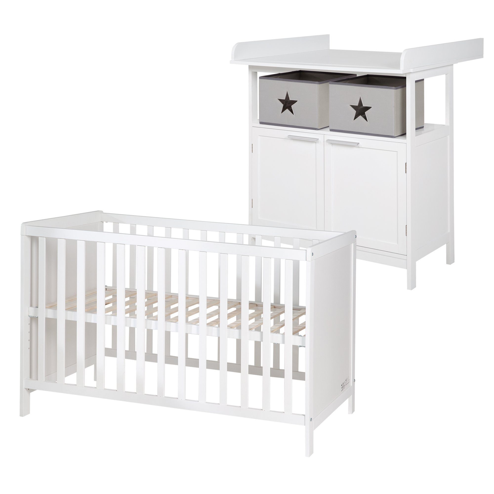 roba® Babymöbel-Set Hamburg 2-teilig, (2-tlg), Beistellbett & schmale Wicke günstig online kaufen
