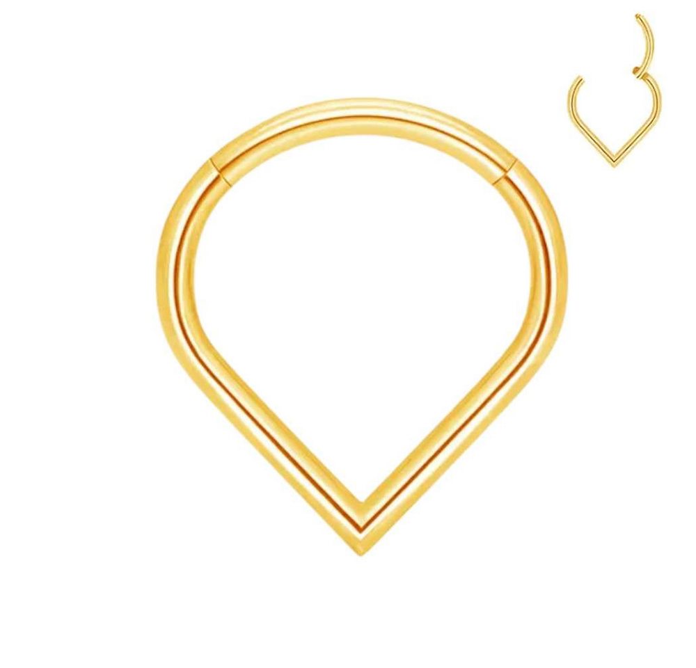 Taffstyle Nasenpiercing Titan Septum Piercing Ring Clicker Tragus Helix Daith Tropfen Träne (Universal Piercing aus Titan G23 in Tropfenform für Tragus Daith Lippe und Septum)