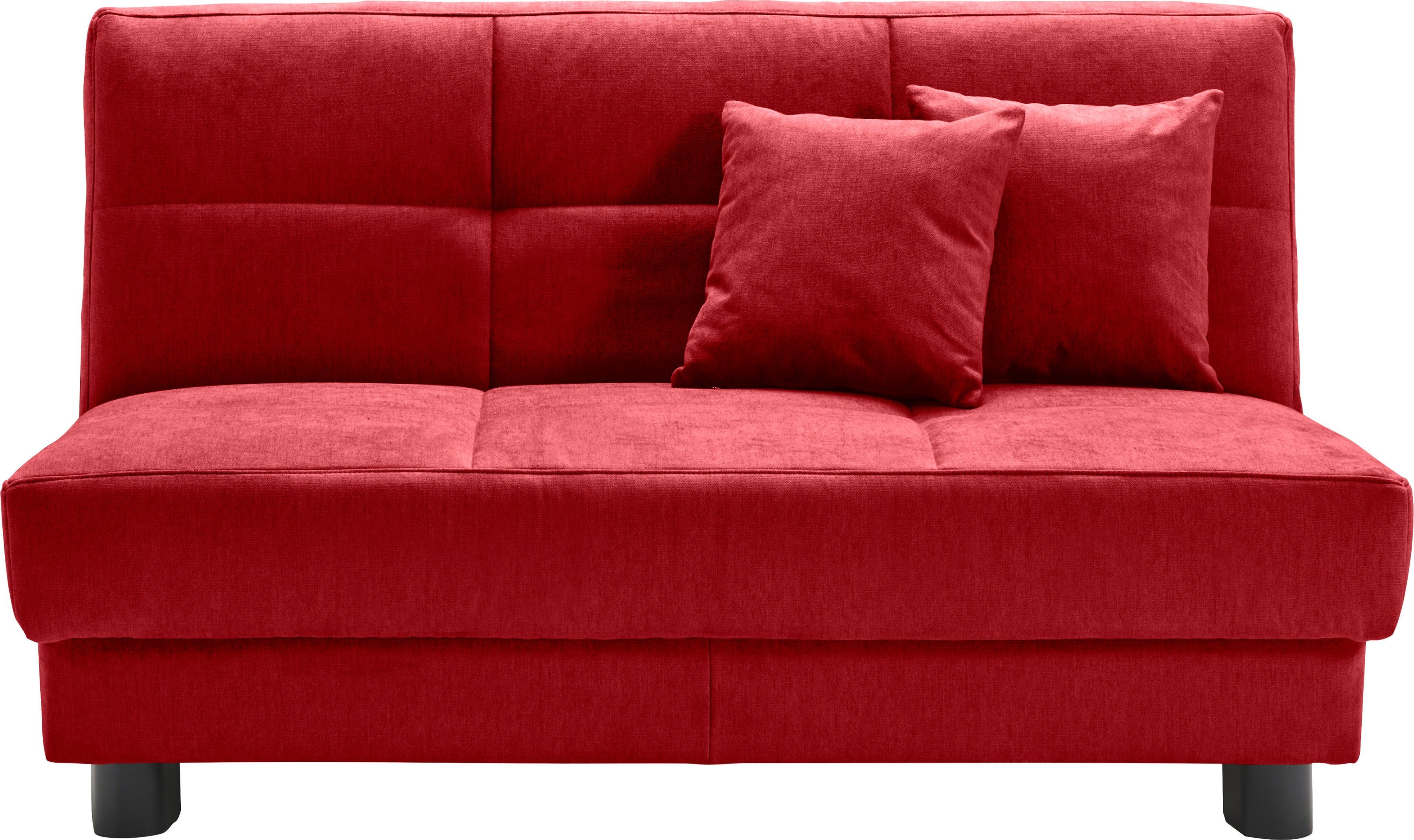 ell + ell Schlafsofa 160 Zierkissen inkl. cm, Breite 2 Tilda, rot