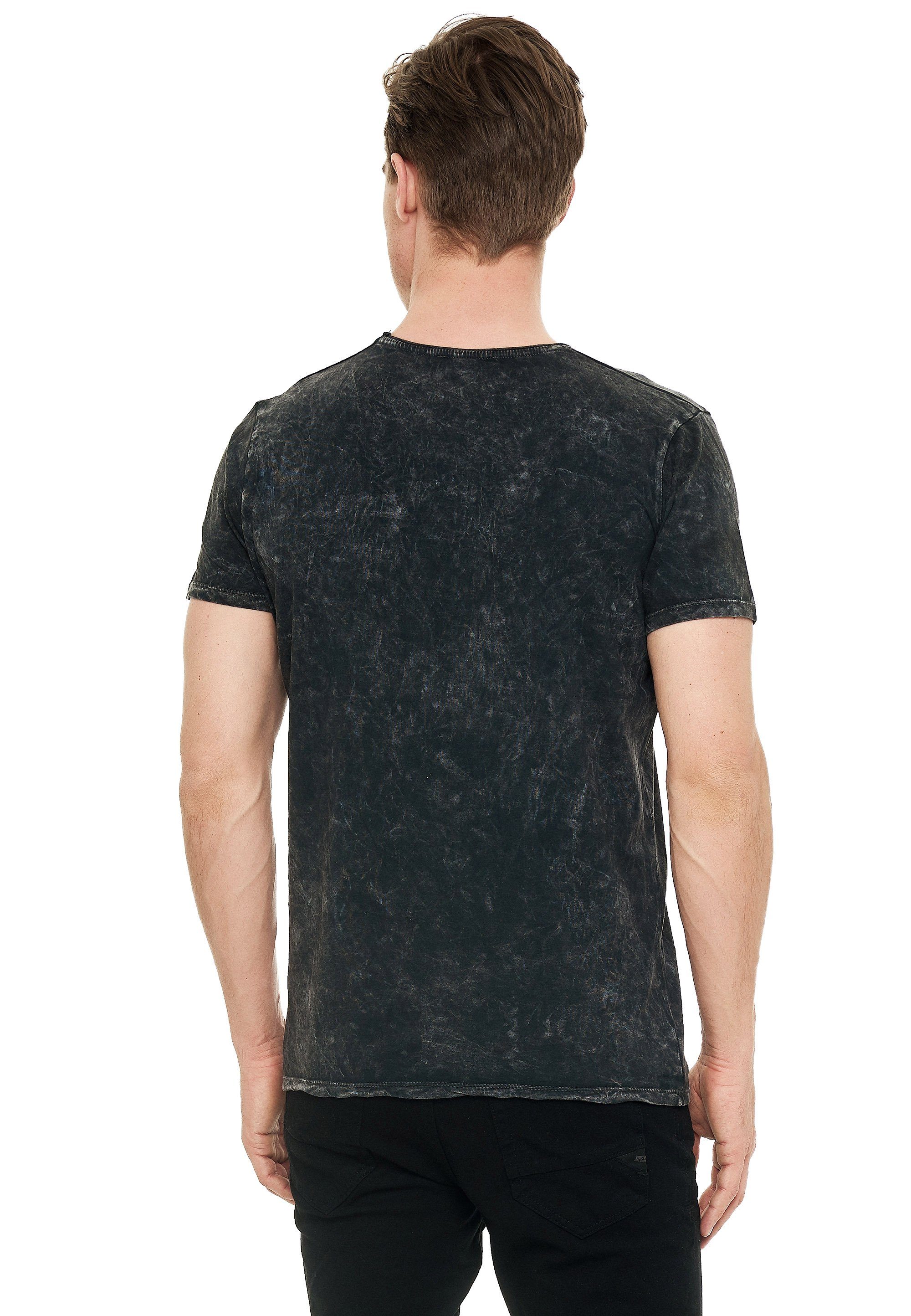 Rusty Neal T-Shirt mit Print anthrazit eindrucksvollem