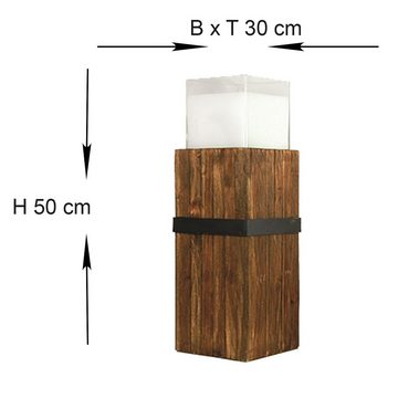 Wiedemann Kerzen Standkerzenhalter Wiedemann Holzsäule inkl. Kerzenglas, BxHxT = 30 x 30 x 50 cm