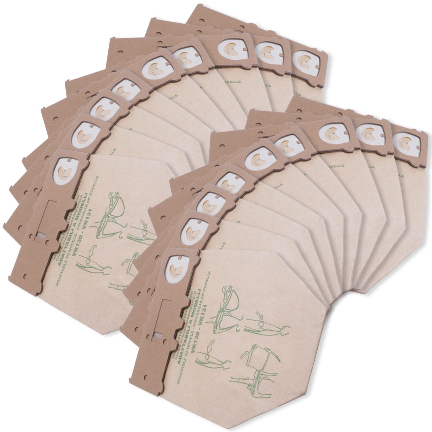 VIOKS Staubsaugerbeutel Filtertüten Ersatz für Vorwerk Staubbeutel, passend für Kobold VK130 VK131, 18 St., Papiertüten für Staubsauger