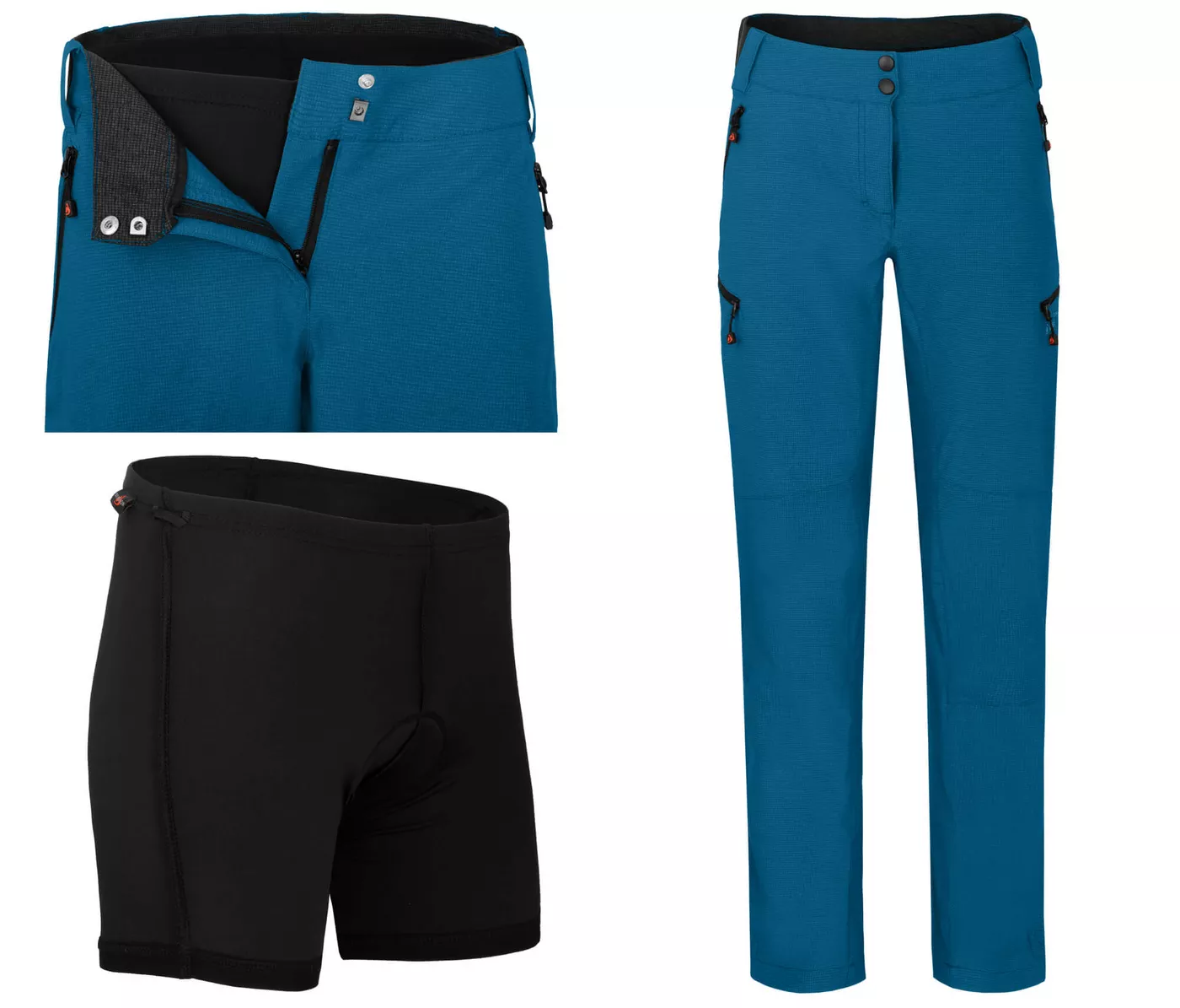 Bergson Fahrradhose VINA Damen 2in1 Radhose (mit gepolsterter Innenhose), robust, elastisch, K