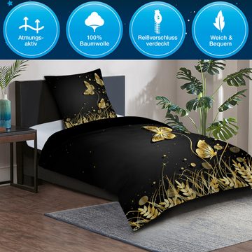 Bettwäsche Silhouette 135x200 cm, Bettbezug und Kissenbezug, Sanilo, Baumwolle, 4 teilig, mit Reißverschluss