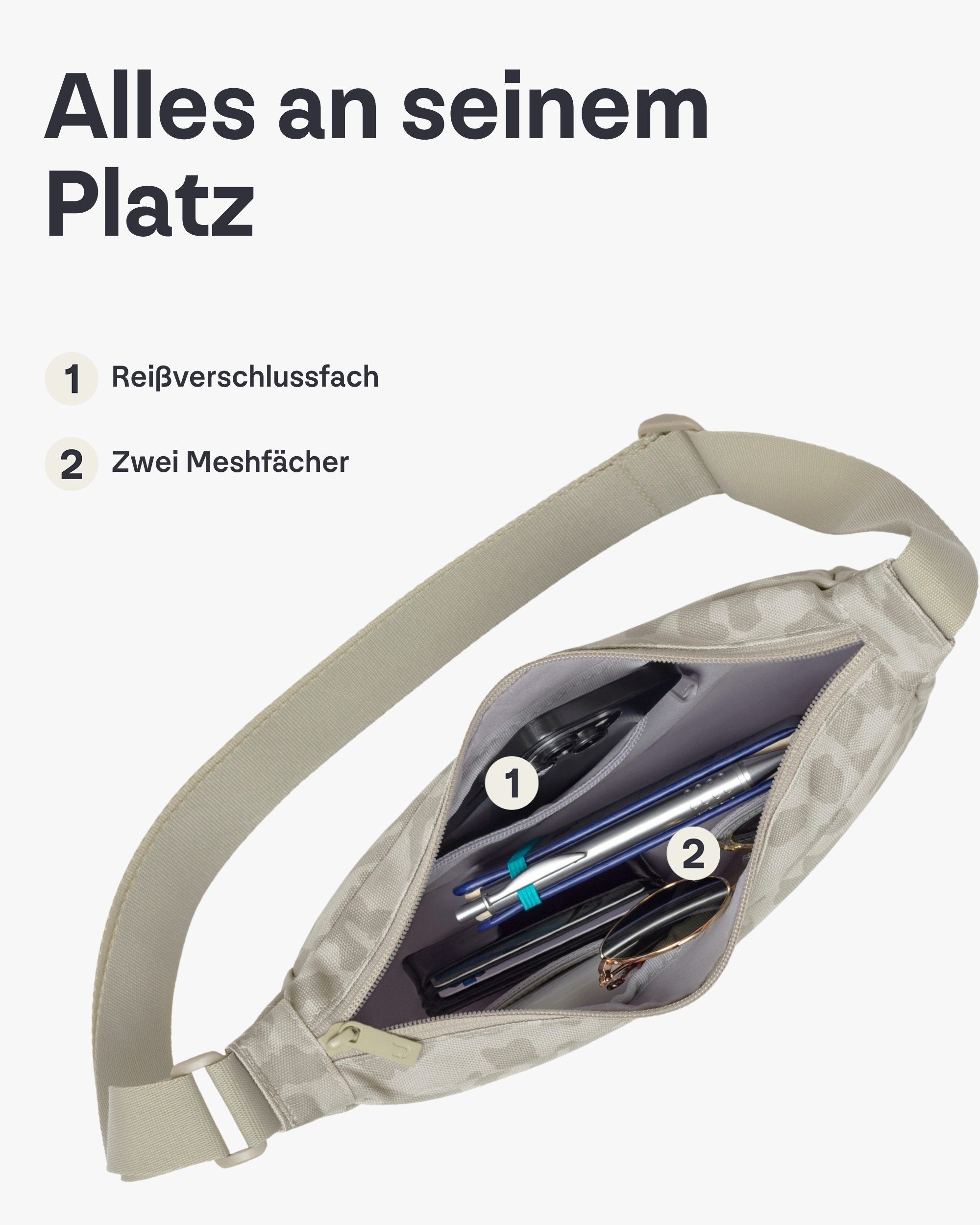 Johnny Urban Umhängetasche Ally Small Half Moon Bag, Kleine Crossbody Bag in Halbmond Form, Wasserabweisend – Bild 5 von 5