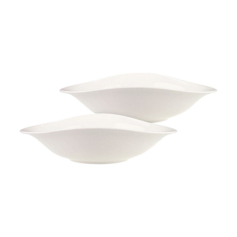 Villeroy & Boch Pastateller Pastateller Set 2tlg 26x21cm Dune Vapiano, (2 St), Teller, Speiseteller, Essteller, Ø21cm, Premium Porcelain, weiß