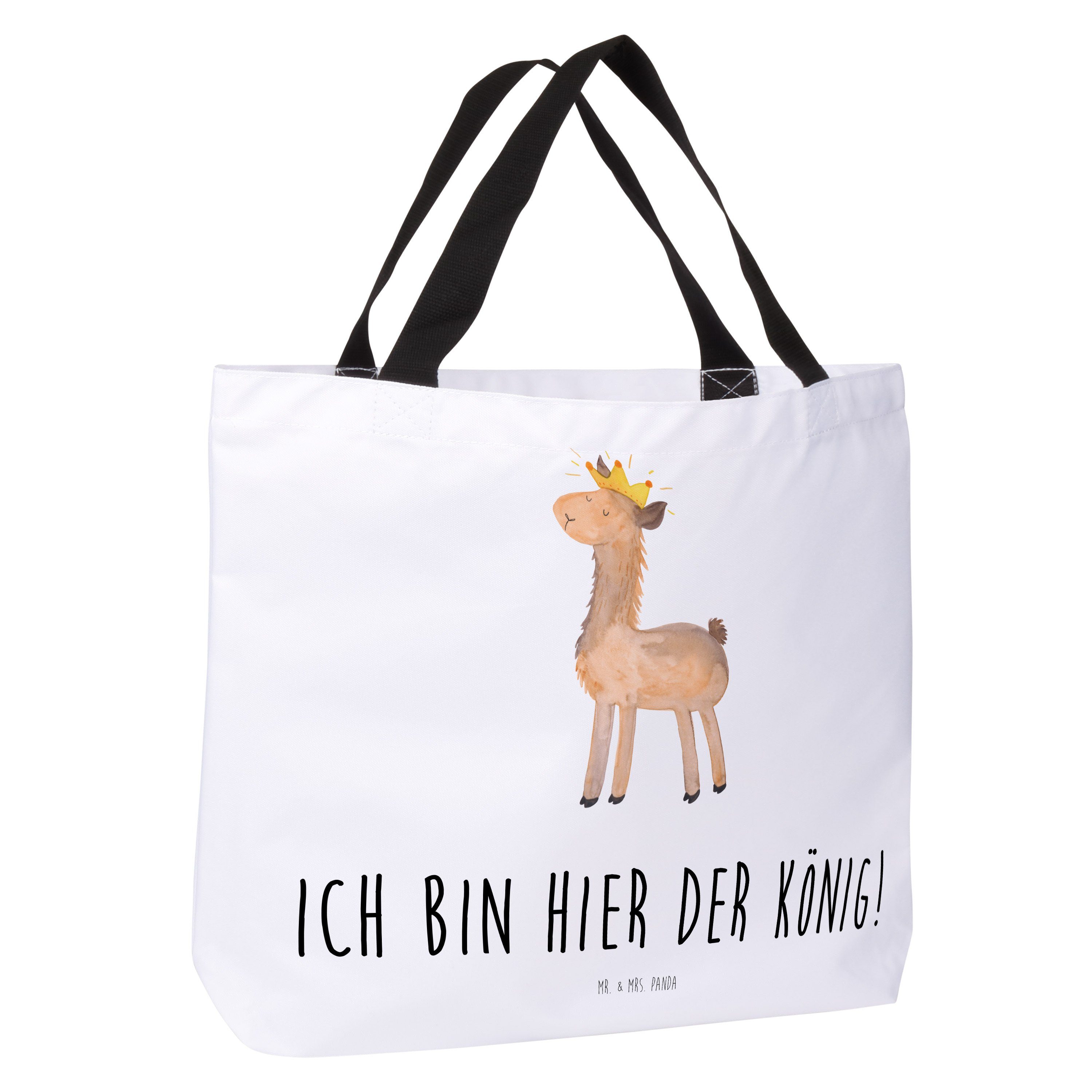 - Lama - Einkaufsbeutel, Geschenk, Mrs. König Beutel, Weiß Mr. & (1-tlg) Tasche, Panda Shopper Shopper