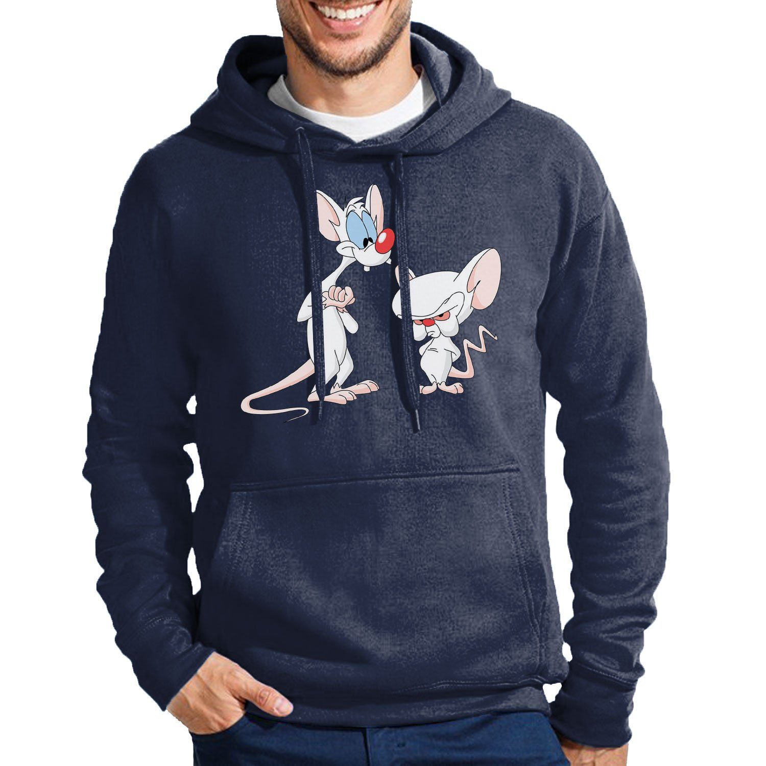 Blondie & Brownie Hoodie Herren PinkyBrain Pinky Brain Maus Mit Kapuze
