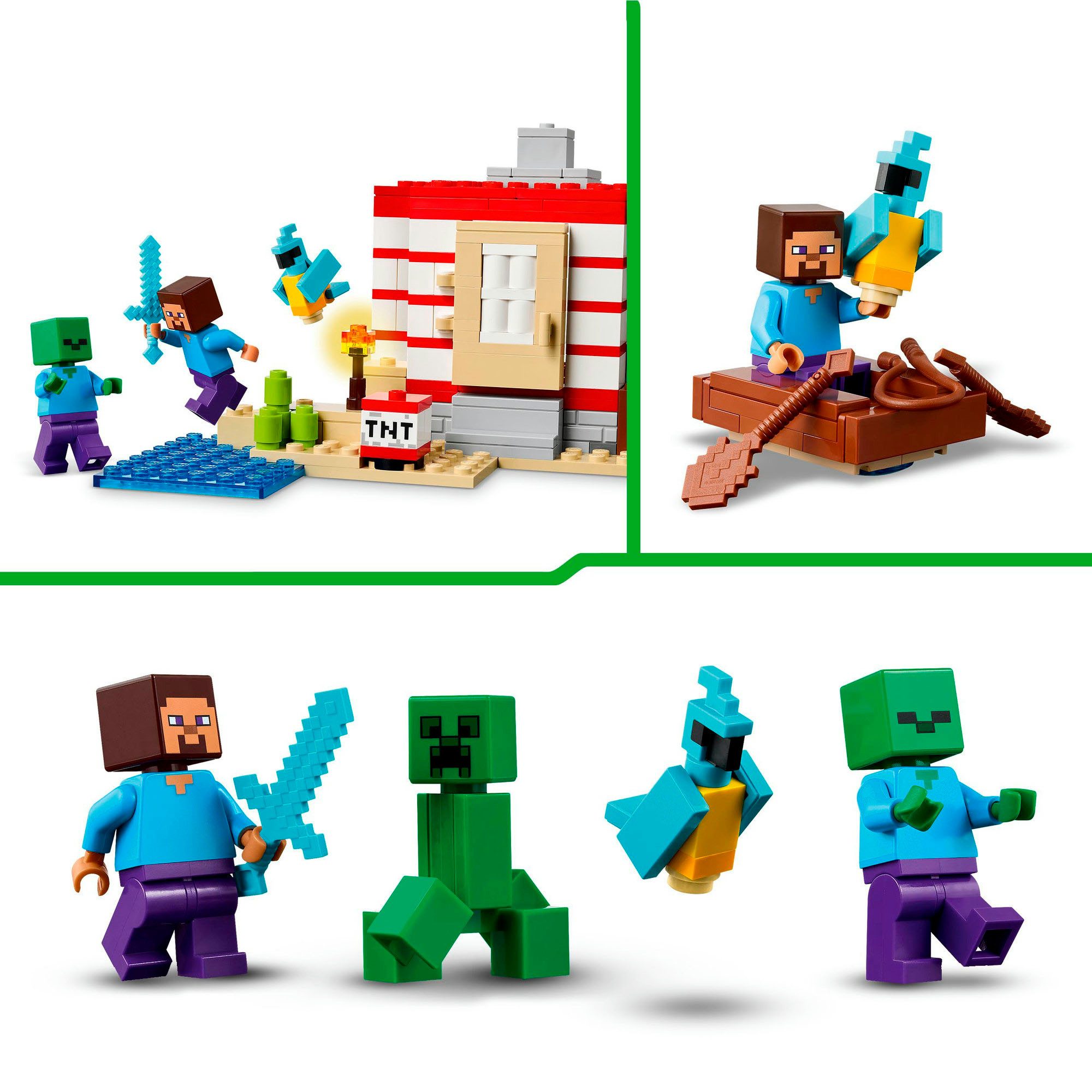 LEGO® Das TNT-Dschungelhaus (21275), LEGO Minecraft Konstruktionsspielsteine, (287 St), Made in Europe – Bild 5 von 5